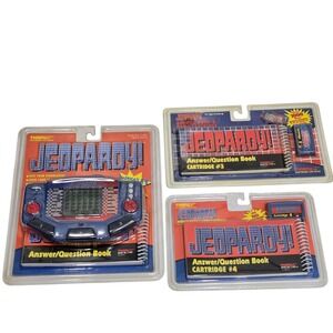 Jeopardy Handheld Electronic LCD Game Tiger Electronics 1997 W/ Cartridges- NEW